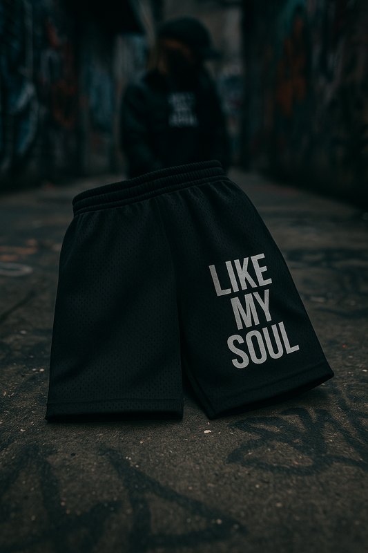 LIKE MY SOUL – Black Mesh Shorts
